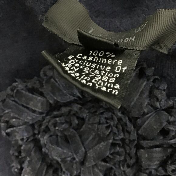 J CREW Collection Pure Cashmere Navy Blue Sweater Tank Shell Top sz M - Picture 6 of 6